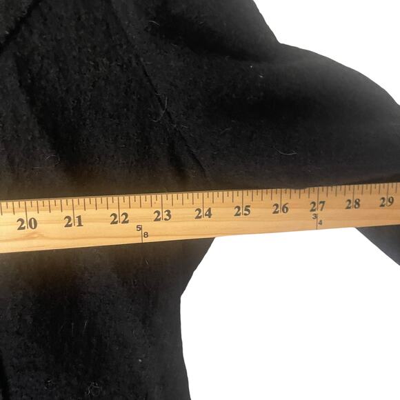 Chico's Size 3 Large Black 100% Wool One Button Overcoat Jacket - Picture 7 of 8